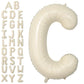 Letter Balloons Beige,40 Inch Letter C Balloons,A-Z Alphabet Name Foil Balloons,Big Single Cream Aluminum C Word Balloons Helium