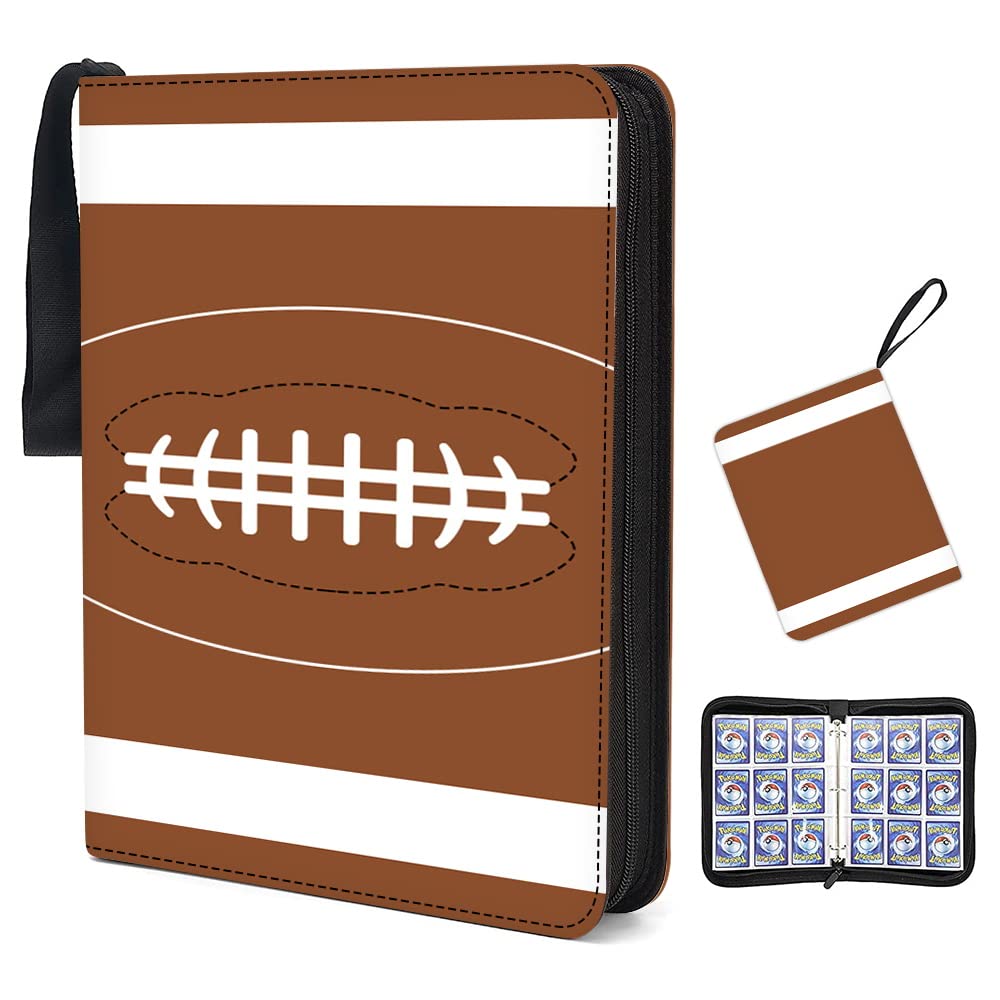 Fome 9-Pocket Football Trading Card Binder, Fits 900 Cards, 3 Rings Expandable, Archival-Safe, Waterproof, Dust-Proof, Transparent Pocket Pages For Display