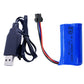 Threeking 7.4V 600mAh Rechargeable Li-ion Battery SM-3P Joint with USB Charger for Remote Control Car Toys