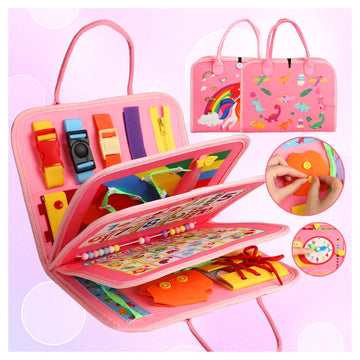 Fyjous Busy Board For 1 Year Old, Montessori Busy Board Toys For Toddlers 1 2 3 4 Years Old Sensory Toys Quiet Book For Toddler Girls Educational Activity Airplane Car Travel Toys Birthday
