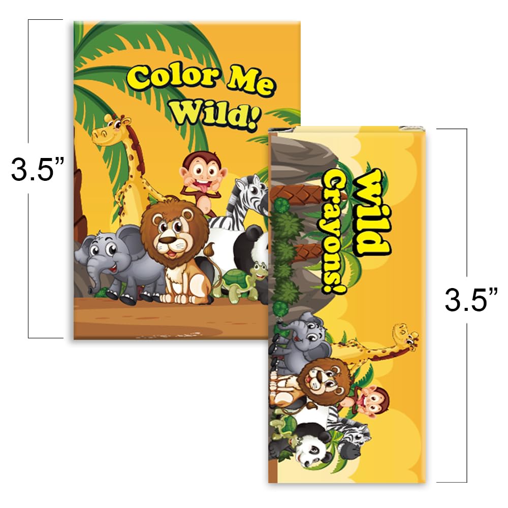 ArtCreativity Zoo Animal Mini Coloring Book Kit (12 Sets) Each Set Includes 1 Small Color Book and 4 Crayons- Zoo Theme Party Fa