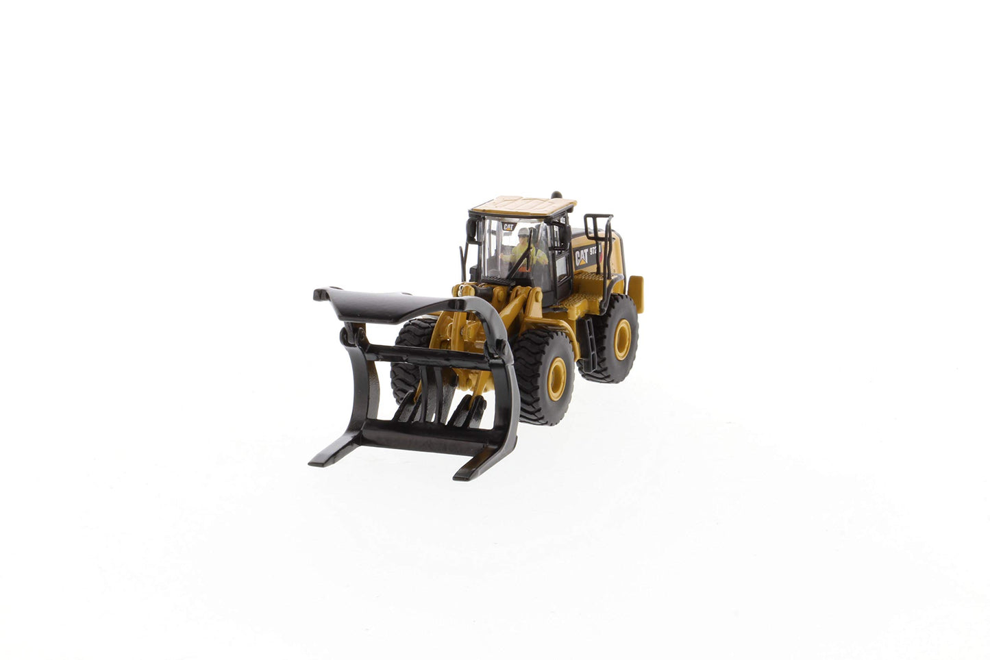 Diecast Masters CAT Caterpillar 972M Wheel Loader with Log Fork and Operator High Line Series 1/87 (HO) Scale Diecast Model 8595
