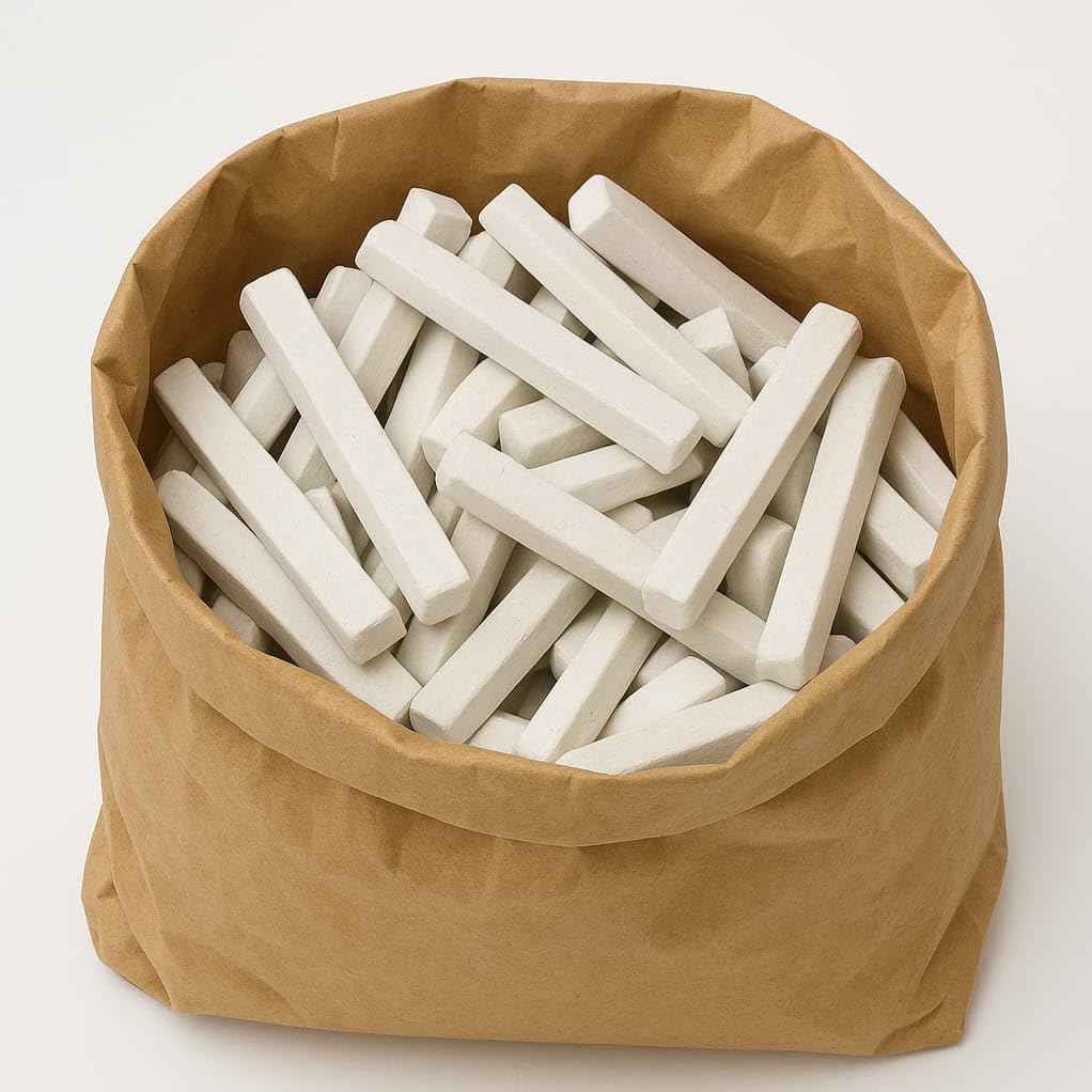 4OUR FAITH Edible Slate Pencils Jumbo Pack of 5 kg (175 oz) | White Chalk Bars | Natural Limestone | Thin Edible Chalk