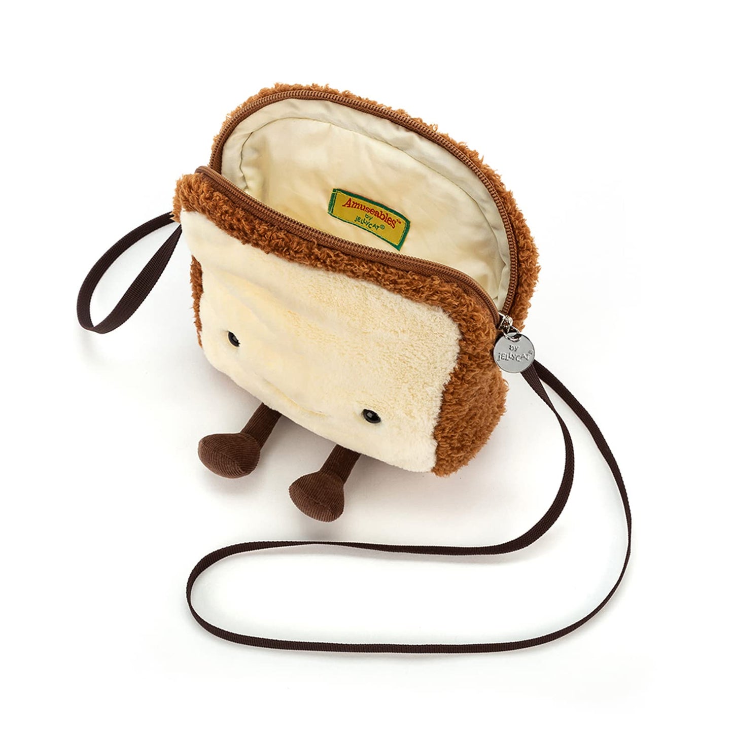 Jellycat Amuseables Toast Plush Bag, 9 Inches - Crossbody And Shoulder Purse - Fun And Unique Handbag