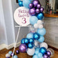 Dagelar Frozen Balloons Set, Pearl Purple Blue Metallic Purple Blue Snowflake Latex Balloon With Silver Confetti Balloons For Wi