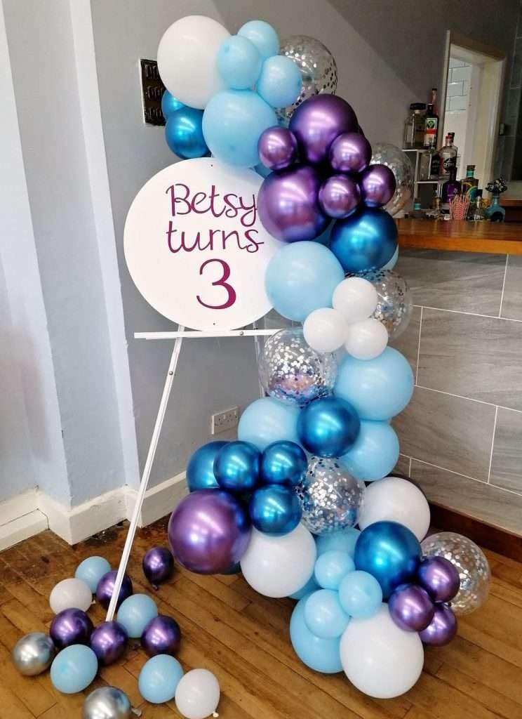 Dagelar Frozen Balloons Set, Pearl Purple Blue Metallic Purple Blue Snowflake Latex Balloon With Silver Confetti Balloons For Wi