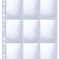 HERKKA Trading Card Sleeve Pages, 100 Pack, Clear Polypropylene, 9 Pocket, Fits 3 Ring Binders