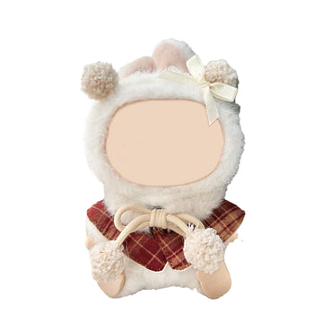 QIUTIMIY Clothes for Doll 17cm Doll Clothes 3-Piece-Set Doll Clothes enhanced Doll Outfit with Accessories-Birthday Hairband+Red Cloak+Scarf(NO Doll Included)