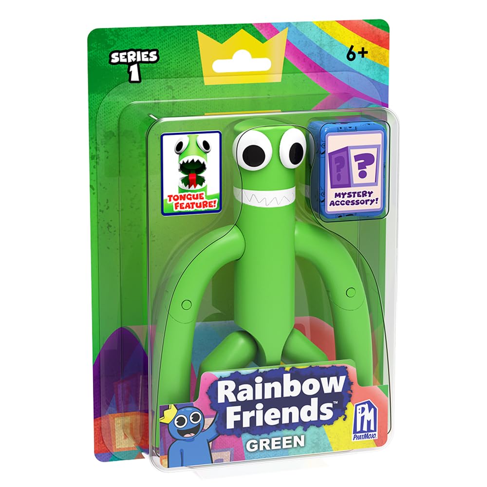 Rainbow Friends – Green Action Figure (5 Tall Posable Figure, Series 1) -Like New