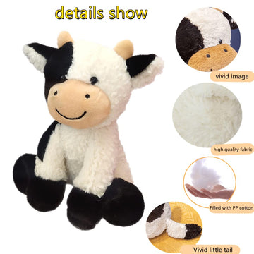 Natureman Cow Stuffed Animal Simulation Soft Plush Cute Cow Doll For Boys Girls Great Birthday Gift 9 Inches