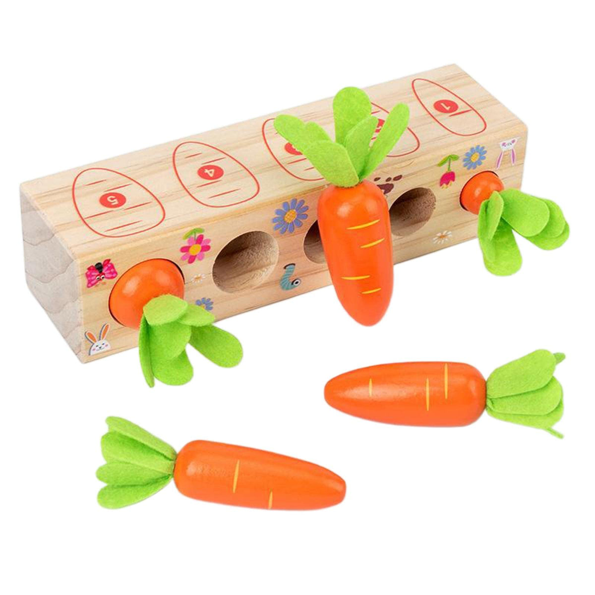 Enakshi Wooden Plucking Radish Toy Puzzle Carrots Harvest Shape Size Sorting Game| Baby|Toys For Baby|Developmental Baby Toys