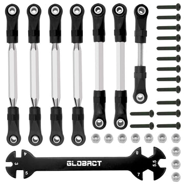 Globact Adjustable Turnbuckles/Camber Link With Rod Ends Sets/Wrench For Rc 1/10 Slash 4X4/2Wd Replace Parts 7-Pack