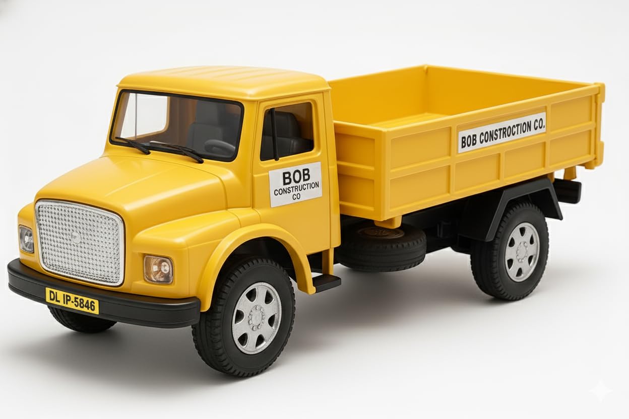 Offphate Plastic Toy Telco Truck Tlc, Pack Of 1, Weight Around 100 Grams & Length 15 Cm. Color. (Yellow)