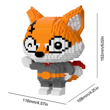 Larcele Animal Series Micro Building Blocks Animal Set, Diy Mini 3D Building Toy Bricks,1384 Pieces Kljm-07 (Little Fox)