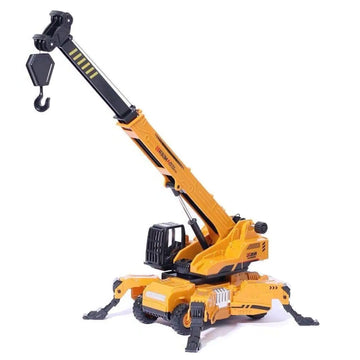 Probabe 1:50 Diecast Friction Powered Lifting Long Crane Toy With Cable 360 Degree Rotating Towing Model Toy With Movable Wheel 