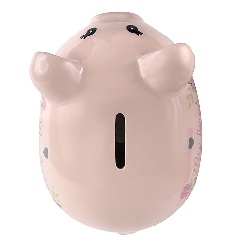 Baby Essentials My First Piggy Bank - Ceramic, Flowers Design for Boys and Girls, Model 3164