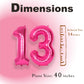 Suwen 40 Inch Hot Pink Large 13 Number Balloons Big Foil Helium Number Balloons 0-9 Jumbo Happy 13Th Mylar Birthday Party Decora