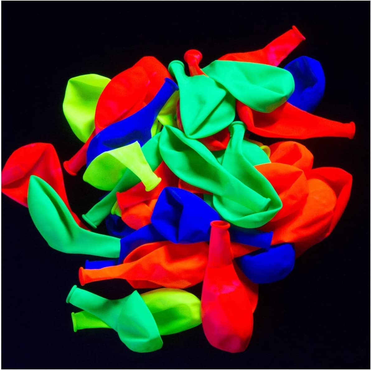 Glow King Black Light Reactive Neon Balloons | Glow In The Dark Latex Balloons In Multiple Colors | Fun Uv Fluorescent Party Gif