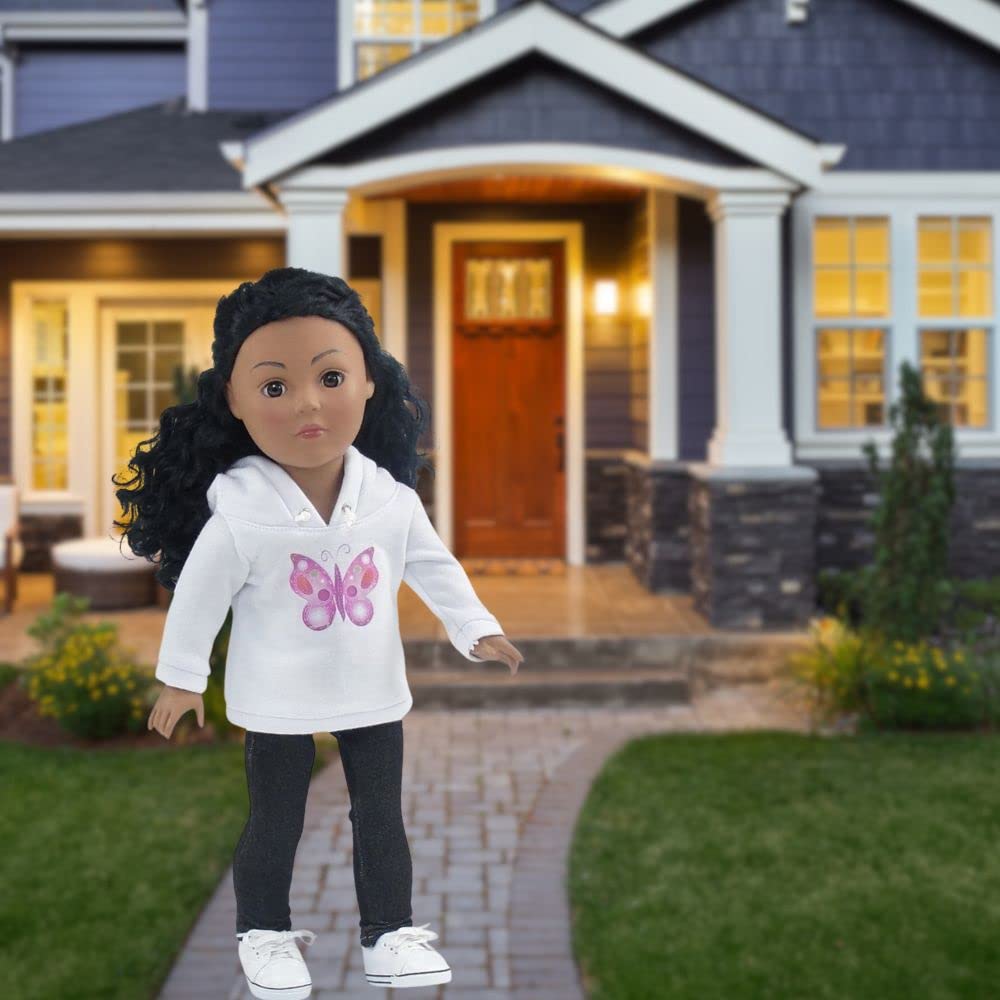 Emily Rose 18 Inch Doll Hooded Thick Sweatshirt And Jeans Casual Outdoor Clothing Outfit | Doll Not Included | Gift Boxed! | Compatible With 18-Inch American Girl Dolls