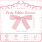 Trandraft 2 Pcs Pink Bow Garland Banner 16.4 FT Bow Party Decortions for Girls Pink Bow Ribbon Banner Bow Birthday Baby Shower D