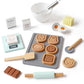 PairPear Wooden Toy Cookies and Baking Set,Kids 28 Pieces Play Food Toy Kitchen Playset,Pretend Play Kitchen Accessories Gift fo