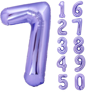 40 Inch Giant Purple Number 7 Balloon, Helium Mylar Foil Number Balloons For Birthday Party, 7Th Birthday Decorations For Kids,