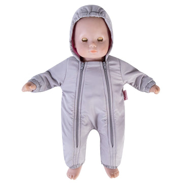 Rakki Dolli Doll Clothes Winter Romper Hooded Romper Grey Outfit Snowsuit Thick Polar Fleece Warm Jumpsuit Fits 18' American Girl Doll 010