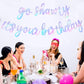 Beishida Iridescent Go Shawty It'S Your Birthday Banner - No Diy - Hip Hop Theme Glitter Happy Birthday Banner - Pre-Strung - Bl