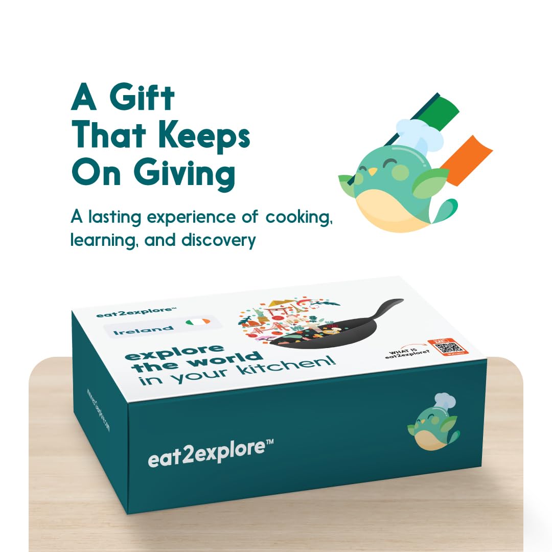 Eat2Explore Cooking Kits For Kids - Interactive & Educational Real Kids Cooking Kit With 3 Recipe Cards - (Ireland Edition)