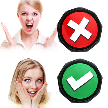 Anliky Right Wrong Button, Sound Buzzers Set Of 2 Assorted Colored Buzzers, Easy To Use Judge Right Or Wrong, Talking Buttons, U