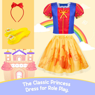 Meland Princess Dress Up - Dress Up Clothes For Girls With Princess Toys, Christmas Birthday Gift For Girls Age 3-8 Year Old