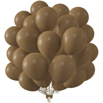 Kalor 12 Inch Retro Brown Balloons, 50 Pcs Latex Helium Balloons For Kid'S Birthday Party, Baby Shower, Wedding, Graduate Party Decorations