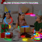 24 pcs Light Up Glow Sticks, LED Pop Tubes Party Favors for Kids 4-8 Glow in The Dark Party Supplies Fidget Toys Tubes for Hallo