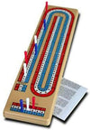 Cribbage Bicycle Folding Cribbage Board 12" - Multi-color, 3 Track, Plastic, Model 5022 with Pegs & Instructions
