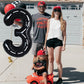 Toniful Race Car Black Balloons Car Birthday Party Supplies,40 Inch Giant Jumbo Helium Foil Mylar Big Number 3 Digital 3 Balloon
