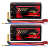 Zeee Premium Series 2S Shorty Lipo Battery 6000mAh 7.6V 120C Hard Case with 4mm Bullet to Deans Connector High Voltage Battery f