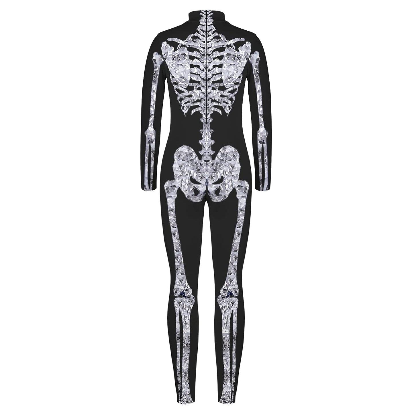 Remimi Kids Girls Halloween Skeleton Bodysuit Party Scary Cosplay Boys 3D Print Bone Skull Bodysuit Outfit Diamond L