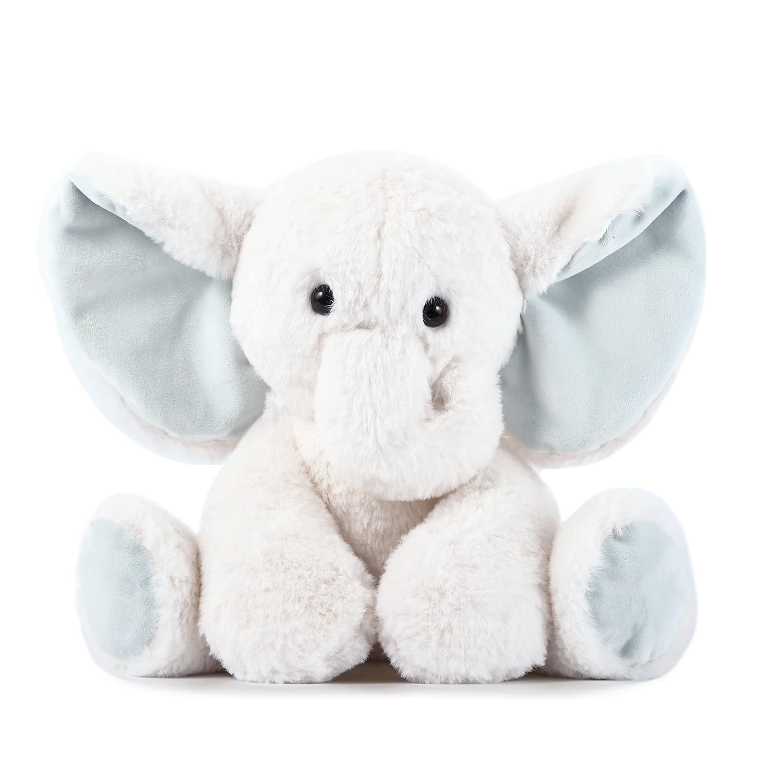Tcbunny Baby Elephant Bedtime Stuffed Animal Plush Toy Gift 11'', Kids, Amy (White)