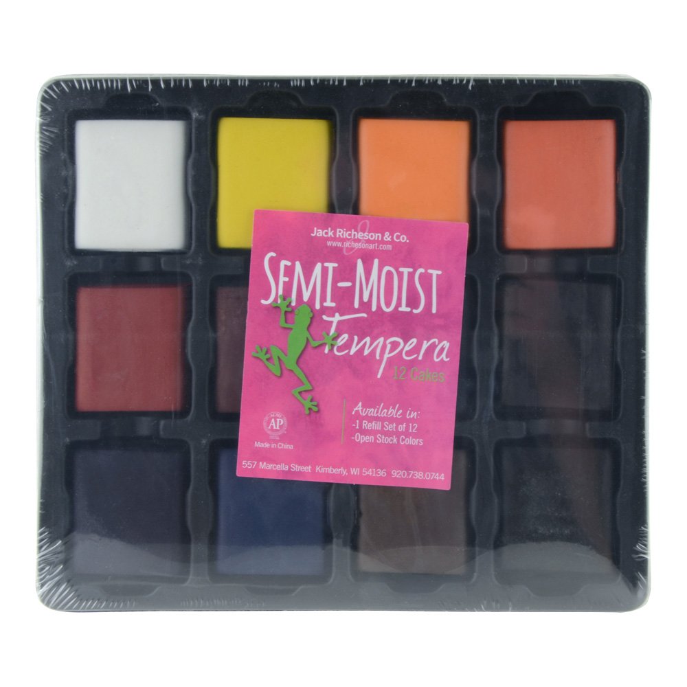SemiMoist Tempera Sets Set/12 / Large / Cakes in Black Tray