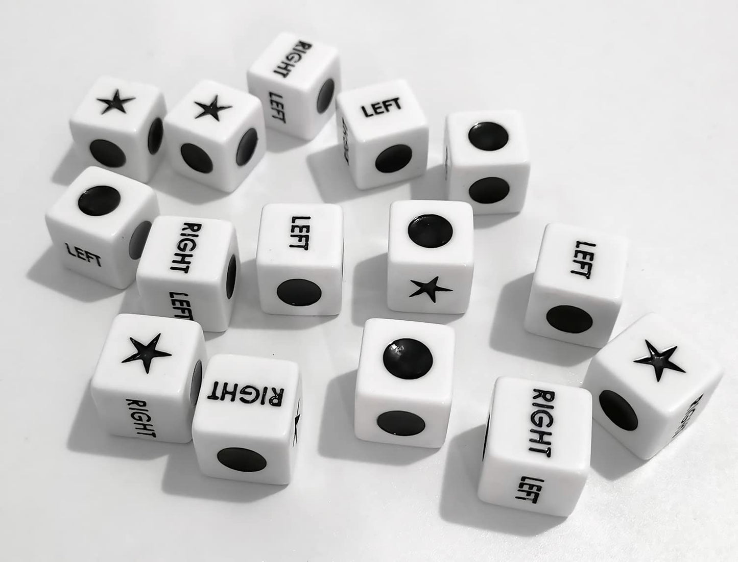 ZLIXING 15 Pcs Dice for Left Right Center Dice Game Prime Only Dice Family Board Games Accessories