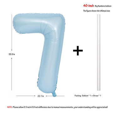 40 In Matte Blue Number Balloons Helium Foil Mylar Balloon Birthday Party Banquet Decoration Digital 7