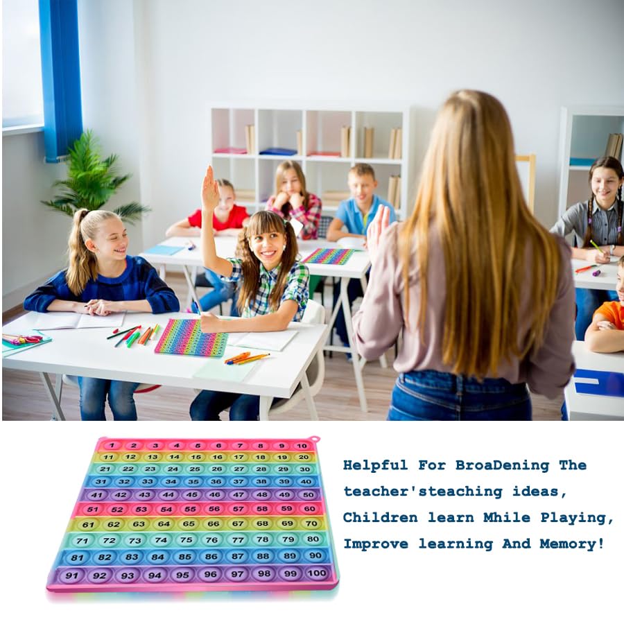 Ek-Memory-Fish Number Game P0Pp Math Toy, Exercise Children'S Logical Thinking, Relieve Stress, Fidget Game For Teachers To Create A Variety Of Math Operations [1-100 Number Table]