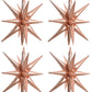 Toniful 4 Pcs 22Inch 4D Huge Rose Gold Star Balloons Explosion Star Mylar Foil Balloons For Party Supplies Backdrop Christmas Ne