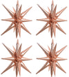 Toniful 4 Pcs 22Inch 4D Huge Rose Gold Star Balloons Explosion Star Mylar Foil Balloons For Party Supplies Backdrop Christmas Ne