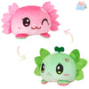 Glow Guards 4'' The Double-Sided Reversible Axolotl Plushie - Pink + Green - Cute Sensory Fidget Stuffed Animals That Show Your