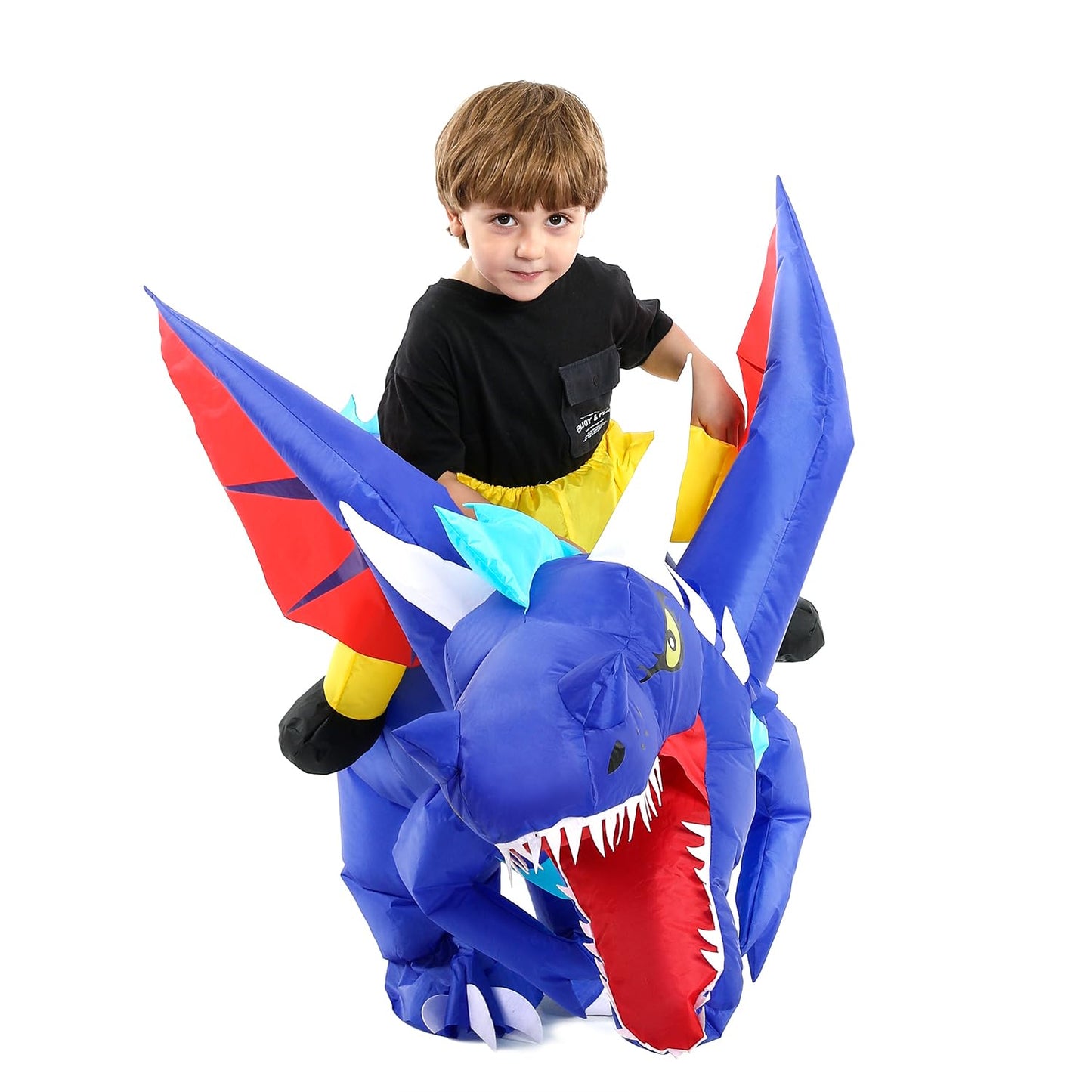 Ozyalo Inflatable Dinosaur Costume for Kids  Halloween Blow Up Dragon Costume for Boys Girls  Funny Ride On Dinosaur Costume 4-6 Years