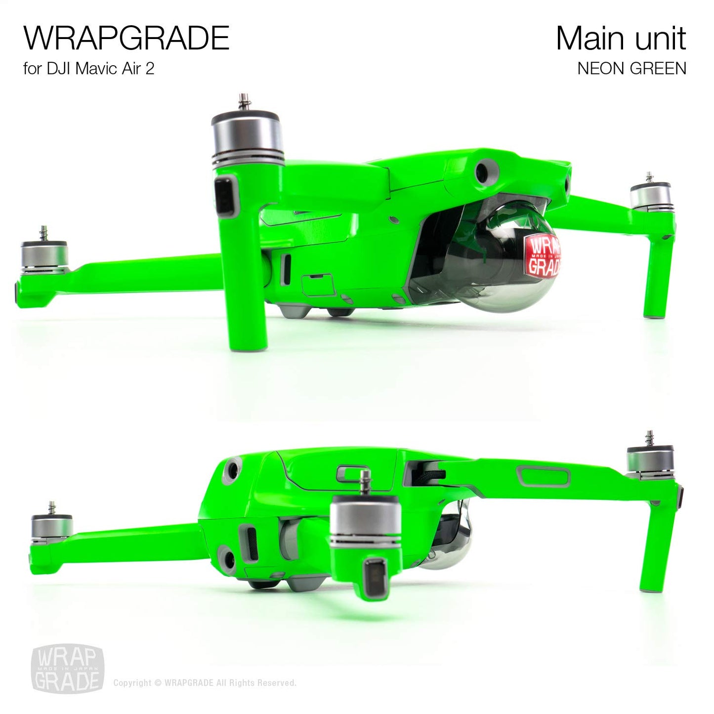 Wrapgrade Main Unit Skin Compatible With Dji Mavic Air 2 (Neon Green)