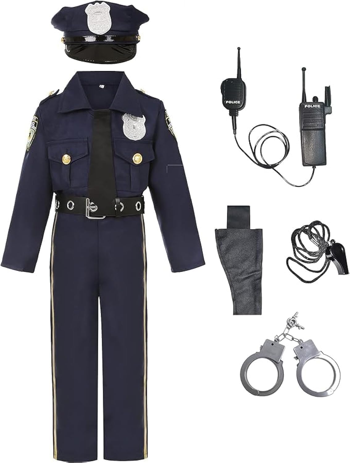 Neilyoshop Kids Police Cop Costume For Boys Police Office Costume Halloween Cosplay Party