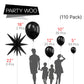 Partywoo Black Balloons, 110 Pcs 22 Inch Star Balloons And Black Balloons Different Sizes Pack Of 18 Inch 12 Inch 10 Inch 5 Inch For Balloon Garland Or Arch As Birthday Decorations, Party Decorations