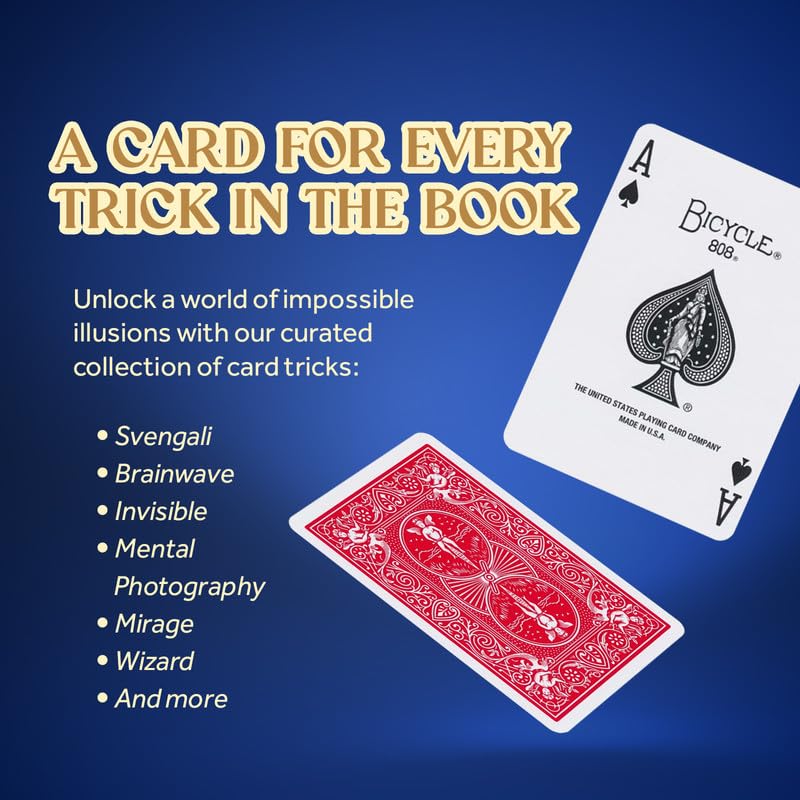 Hat Trick Magic Card Illusions for Beginner to Professional Wizards - Appearing, Teleporting, Transforming Miracles (Red Mental